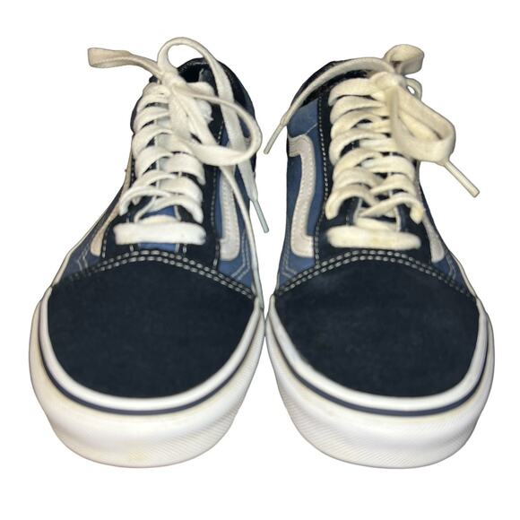 VANS Old Skool Unisex Skater Sneakers in Blue Suede Canvas Men Size 6.5 Women 8 - Picture 3 of 8